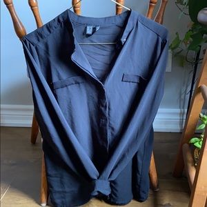 Mango Black Button-up